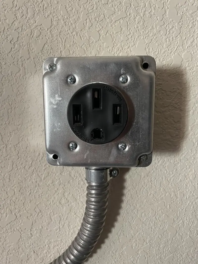 NEMA 14-50 outlet installed for Smart Home Electrical in Westerly